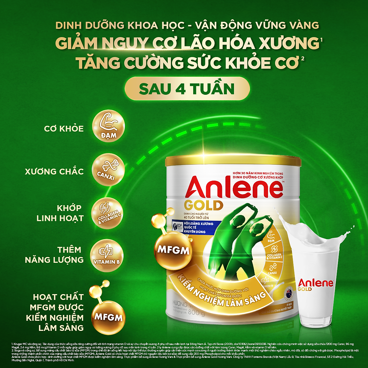 Sữa Bột Anlene Gold Hương Vanilla (Hộp Thiếc 400g)