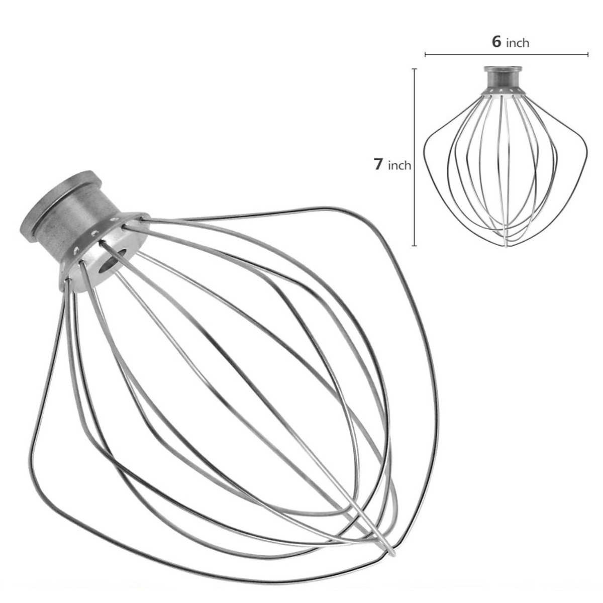 Stainless Steel Wire Whip Mixer Attachment 6 Quart BowlLift Stand Mixer