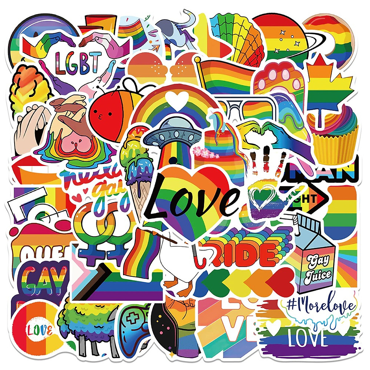 Sticker decal chủ đề LGBT cầu vồng dán laptop , điện thoại,bình ...