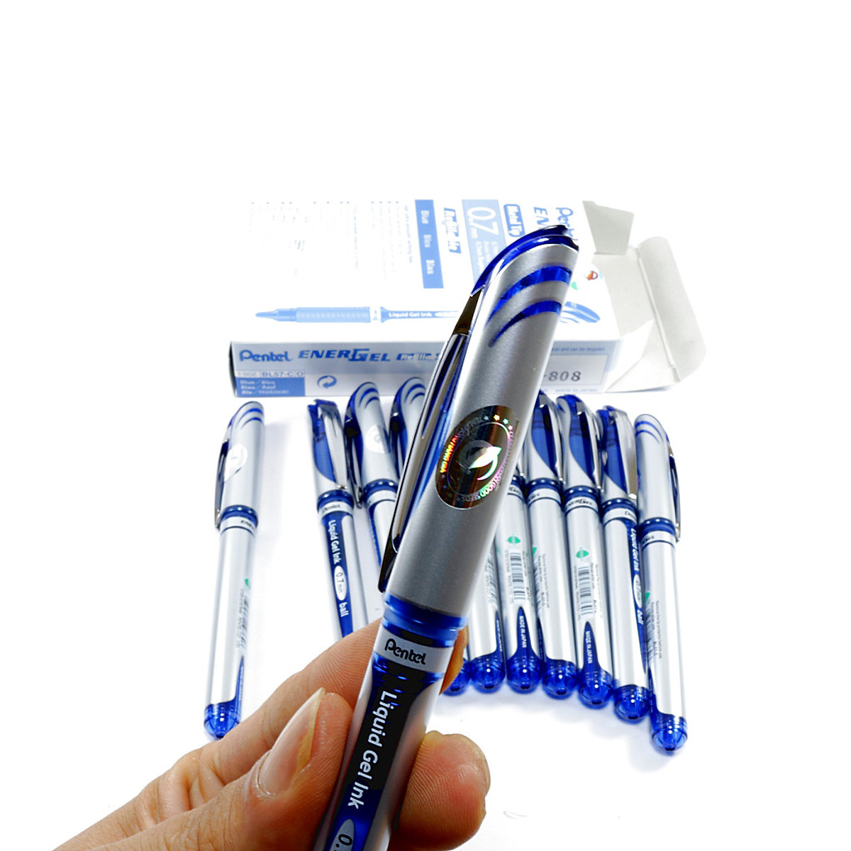 Bút ký Pentel ENERGEL nét bút 0.5/0.7/1.0mm màu xanh, đỏ