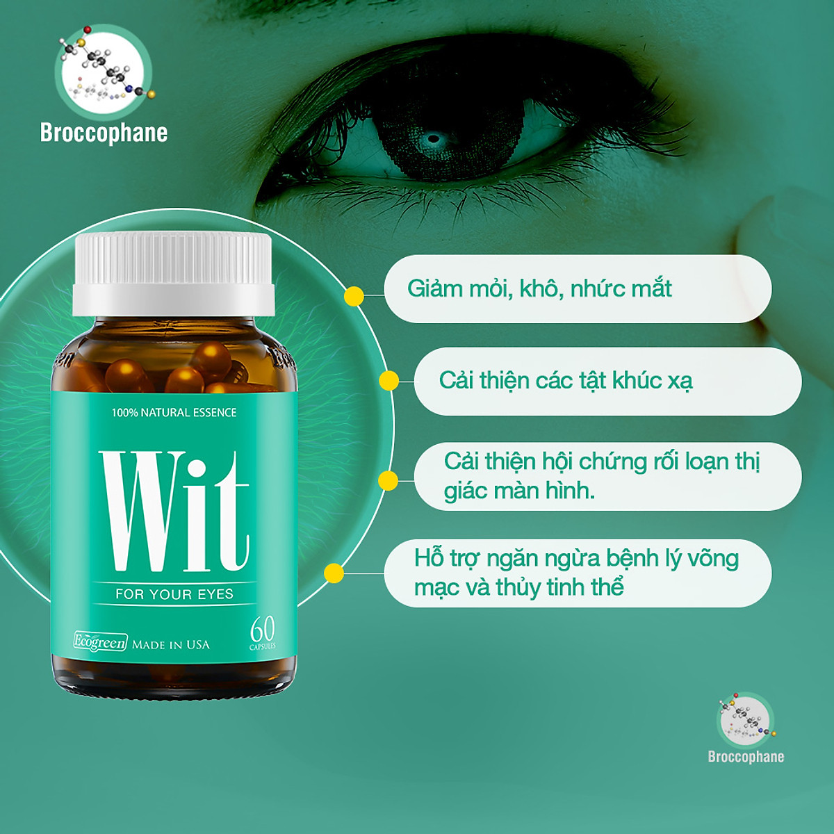 Combo 2 hộp WIT bổ mắt 60 viên tặng 1 hộp 15 viên