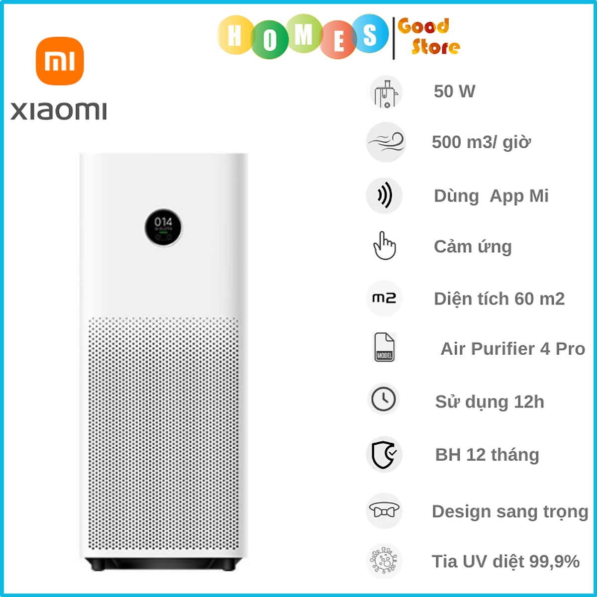 Máy lọc không khí XIAOMI Mi Air Purifier 4 Pro giúp bạn đảm bảo không khí trong nhà luôn sạch sẽ và an toàn với hệ thống lọc cao cấp. Thiết kế đơn giản và tiện dụng giúp máy lọc không khí phù hợp với mọi không gian và mang lại nhiều giá trị cho sức khỏe của gia đình bạn.