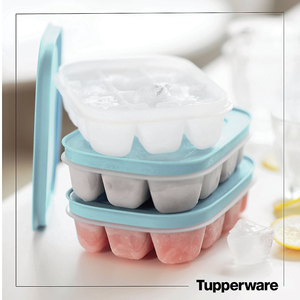 Bộ 2 Khay đá Tupperware Ice Cube Tray Tiki