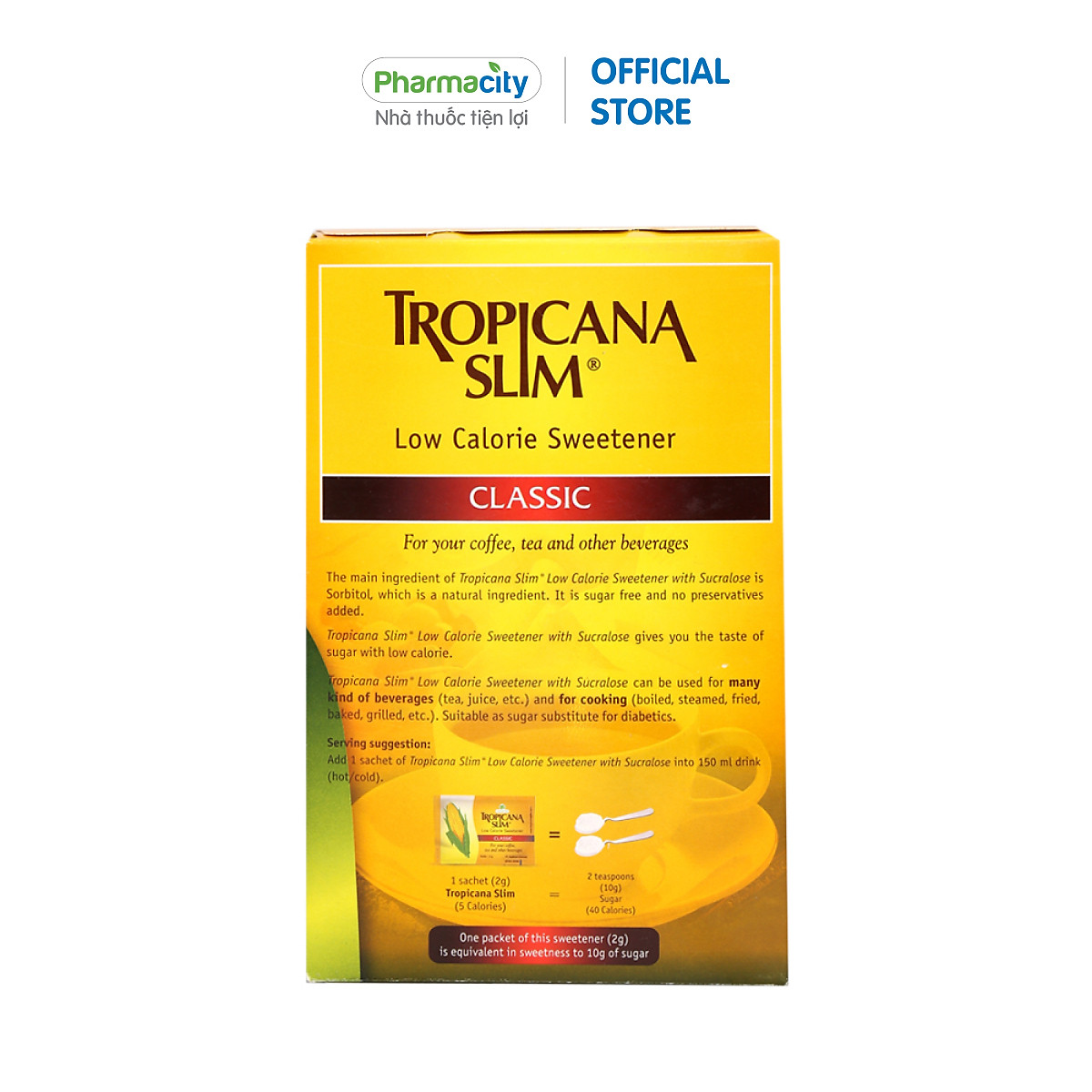 Đường ăn kiêng Tropicana Slim (Hộp 50 gói x 2g)