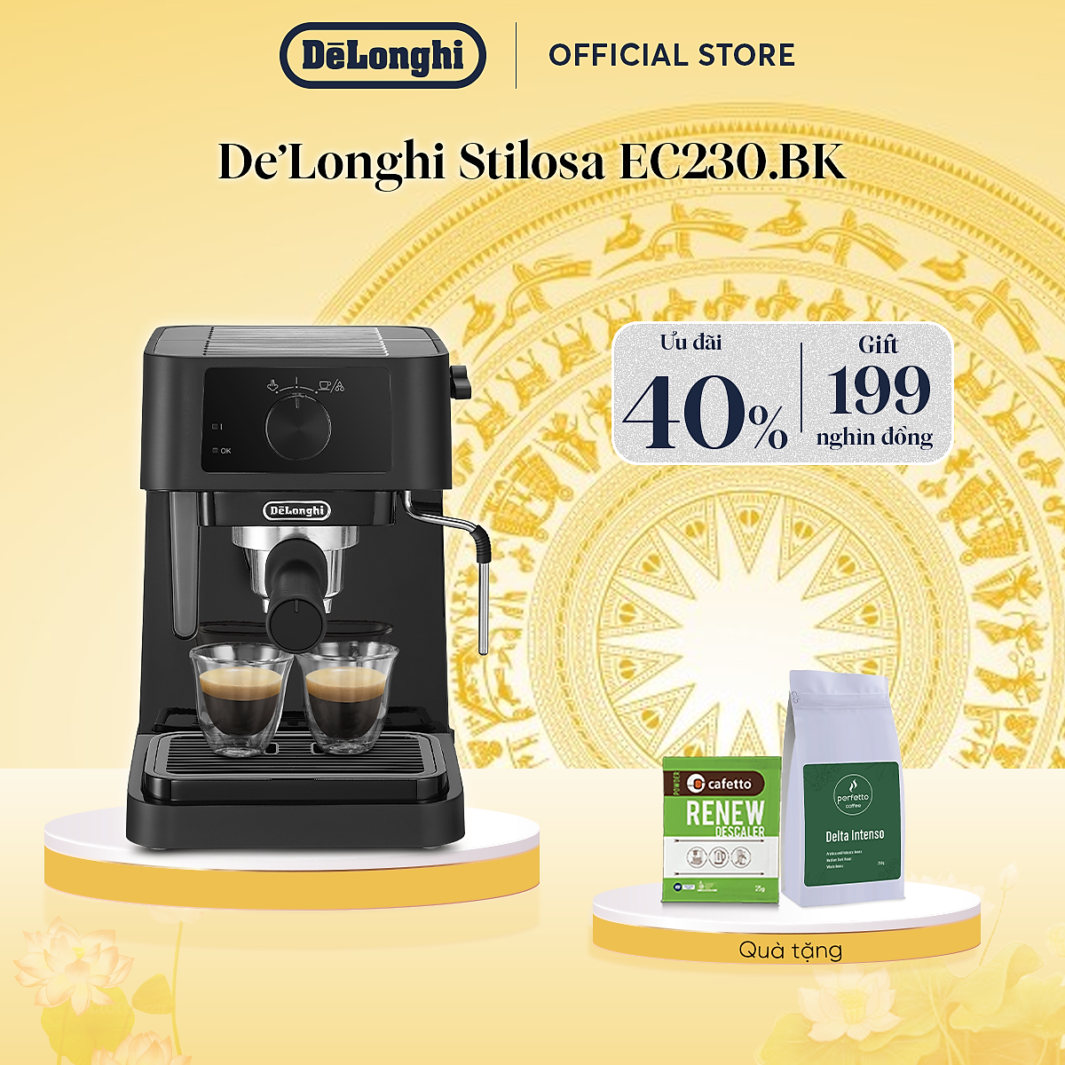 Máy pha cà phê espresso DeLonghi Stilosa EC230.BK