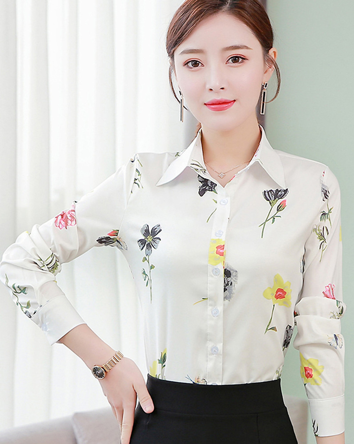 Áo Sơ Mi Nữ Công Sở Tay Dài Dễ Thương SM015 MayHomes