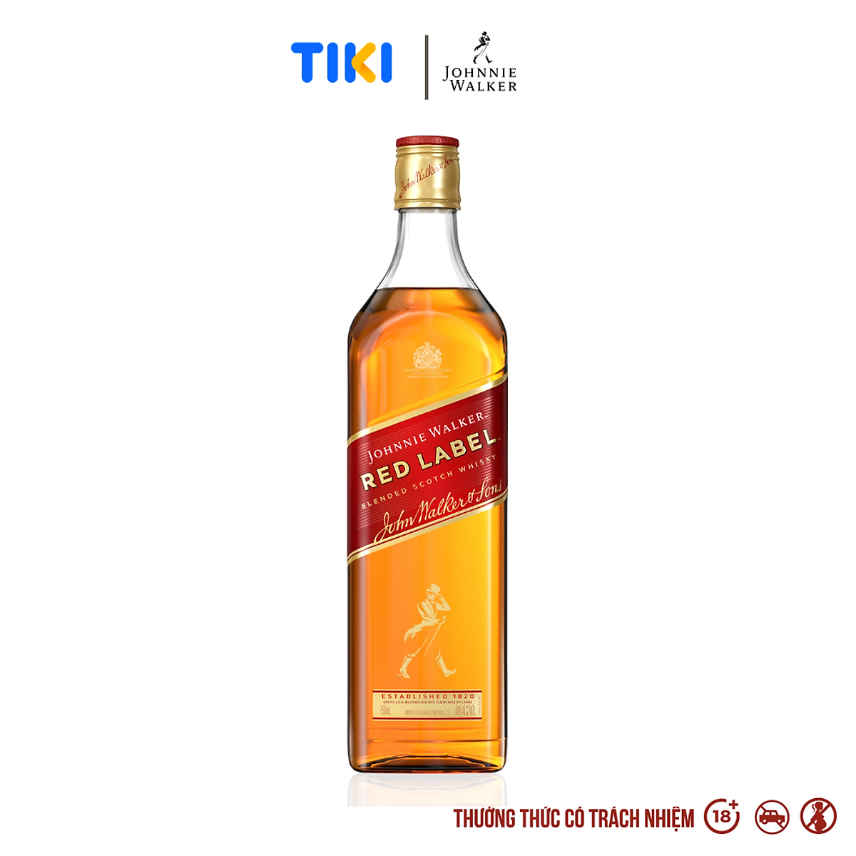 {Freeship 50K} Rượu Blended Whisky Johnnie Walker Red Label 40% 750Ml [Không hộp]