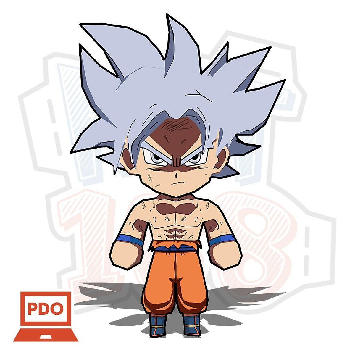 Mô hình giấy Anime Dragon Ball Chibi Goku Ultra Instinct - Mô hình ...