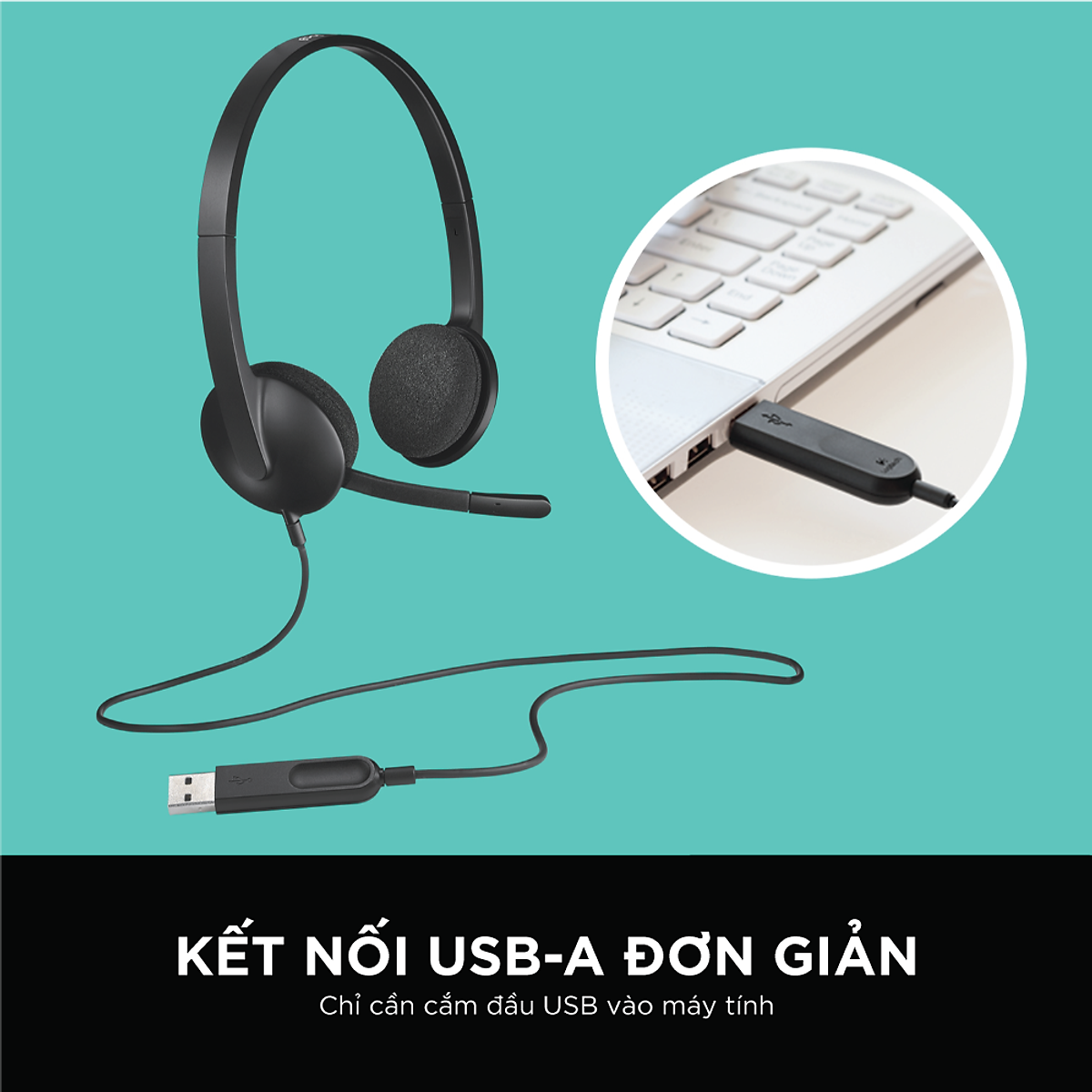 Tai nghe có dây Logitech H340 - Hàng chính hãng