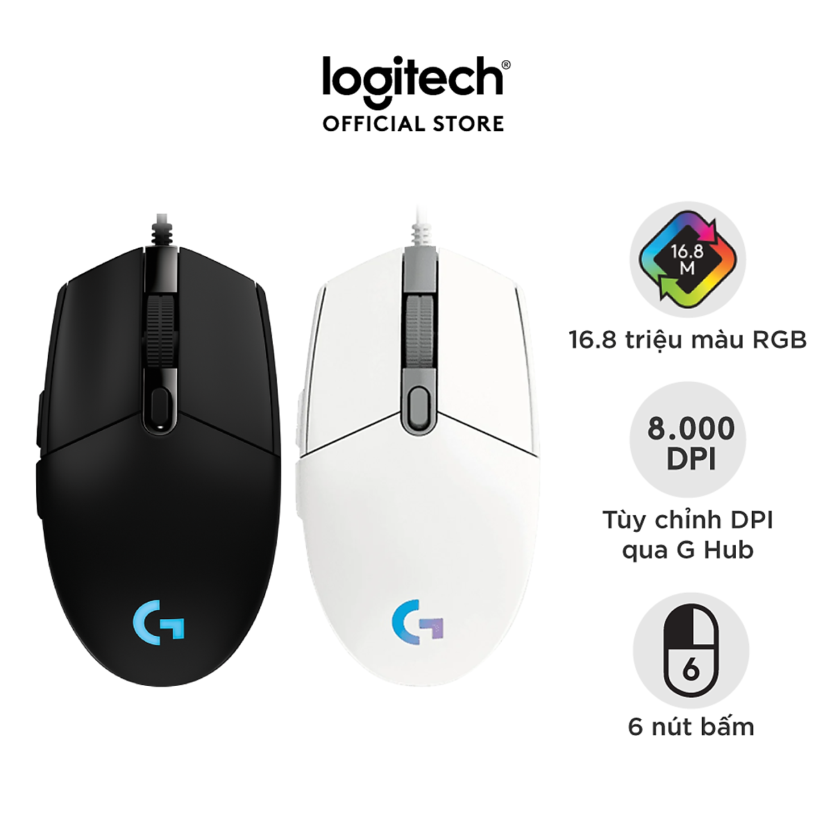 Chuột Gaming Logitech G102 Gen 2 Lightsync - Hàng Chính Hãng