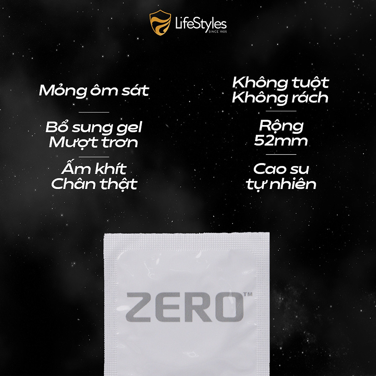 Bao Cao Su LifeStyles ZERO Cao Cấp Siêu Mỏng Tuyệt Đối, Dẻo Dai - Hộp 12 bao