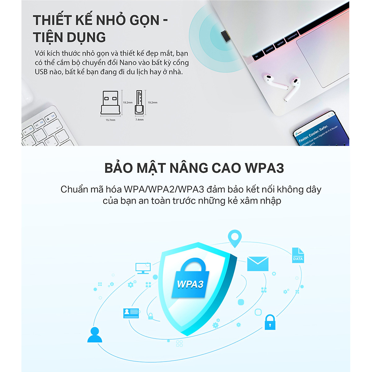 Bộ Chuyển Đổi USB Wifi Bluetooth TP-Link Archer T2UB Nano Chuẩn AC 600Mbps - Hàng Chính Hãng