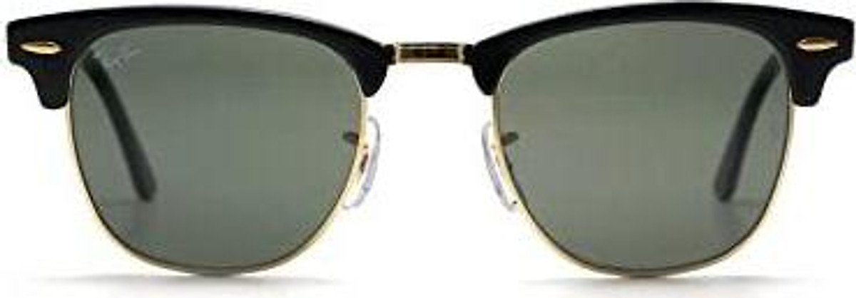 Mua Ray Ban Sunglasses Clubmaster RB3016 W0365 Ebony Black/Arista Gold/Crystal  Green, 51mm
