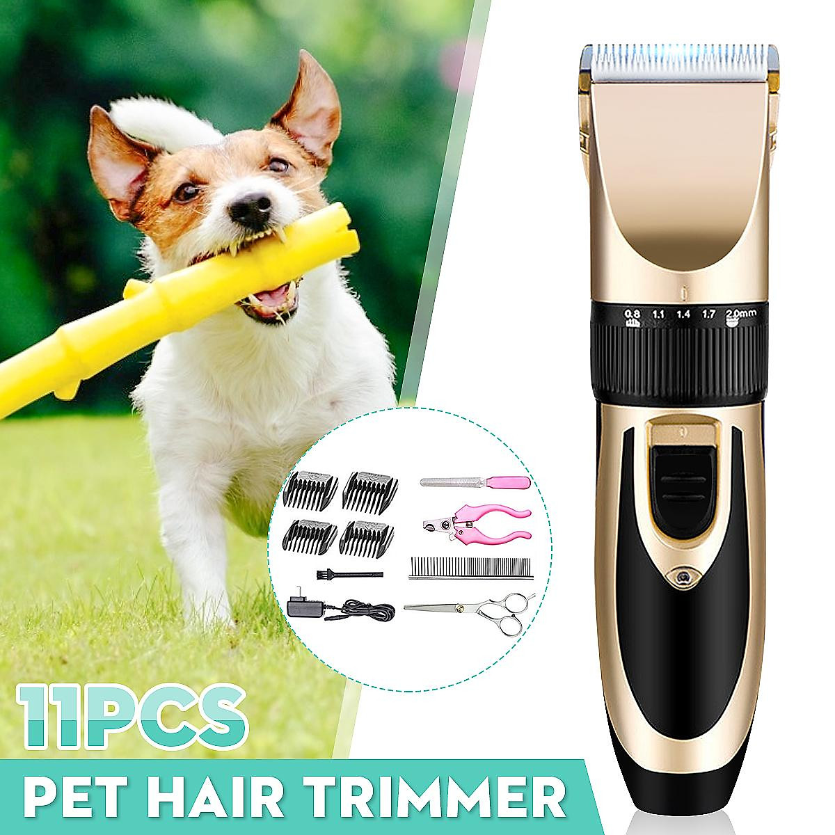 Mua 11 Pcs/Set Professional 5 Gear Electric Pet Hair Clipper Cat Dog Hair  Trimmer +4 Limit Comb +Cleaning Brush +Scissor -Pet Grooming