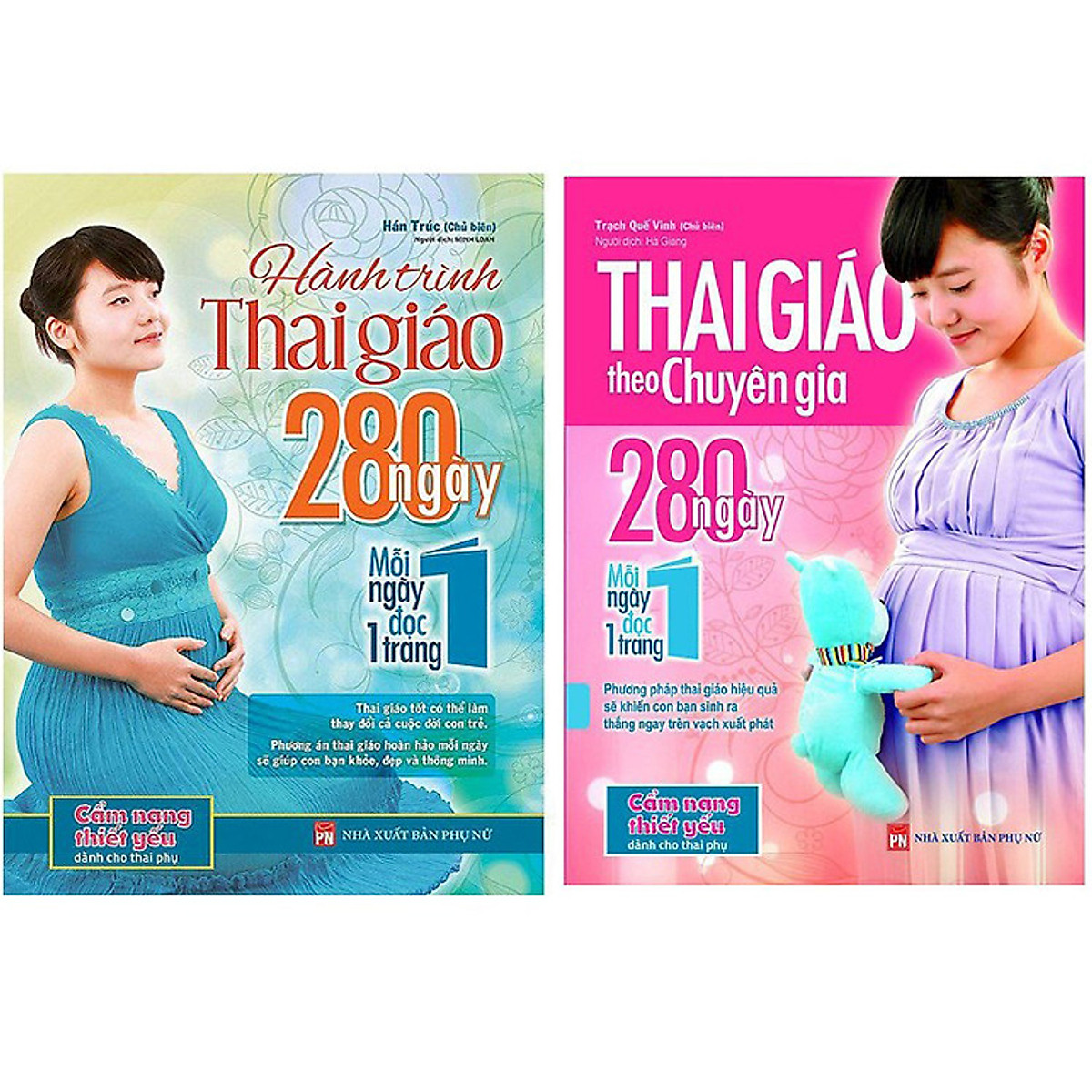 Combo sách thai giáo theo chuyên gia và hành trình thai giáo 280 ngày tặng truyện song ngữ bìa mềm hai nàng công chúa