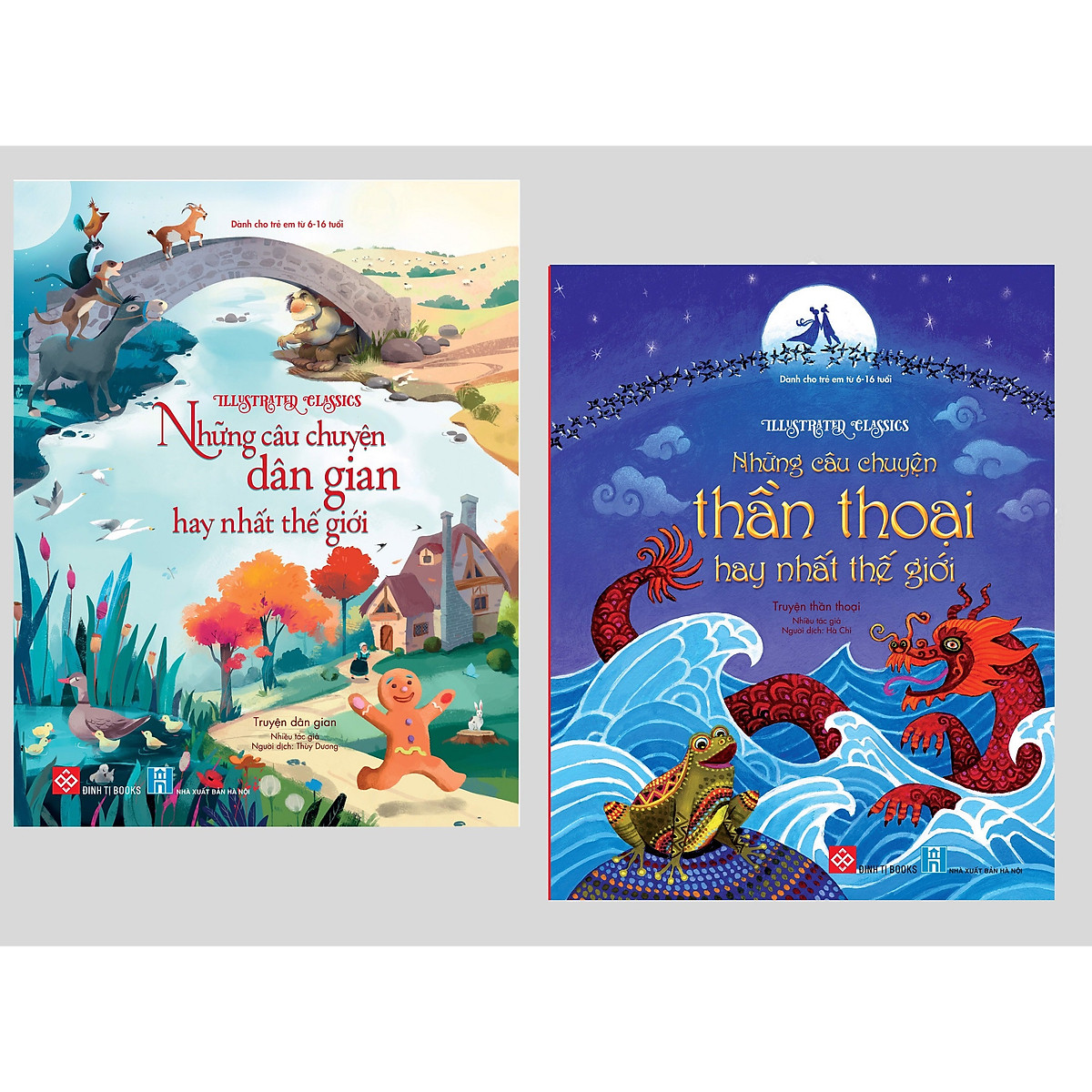 Sách - Combo 2 cuốn Illustrated Classics - Những câu chuyện dân gian hay nhất thế giới + Những câu chuyện thần thoại hay nhất thế giới (Bìa cứng)