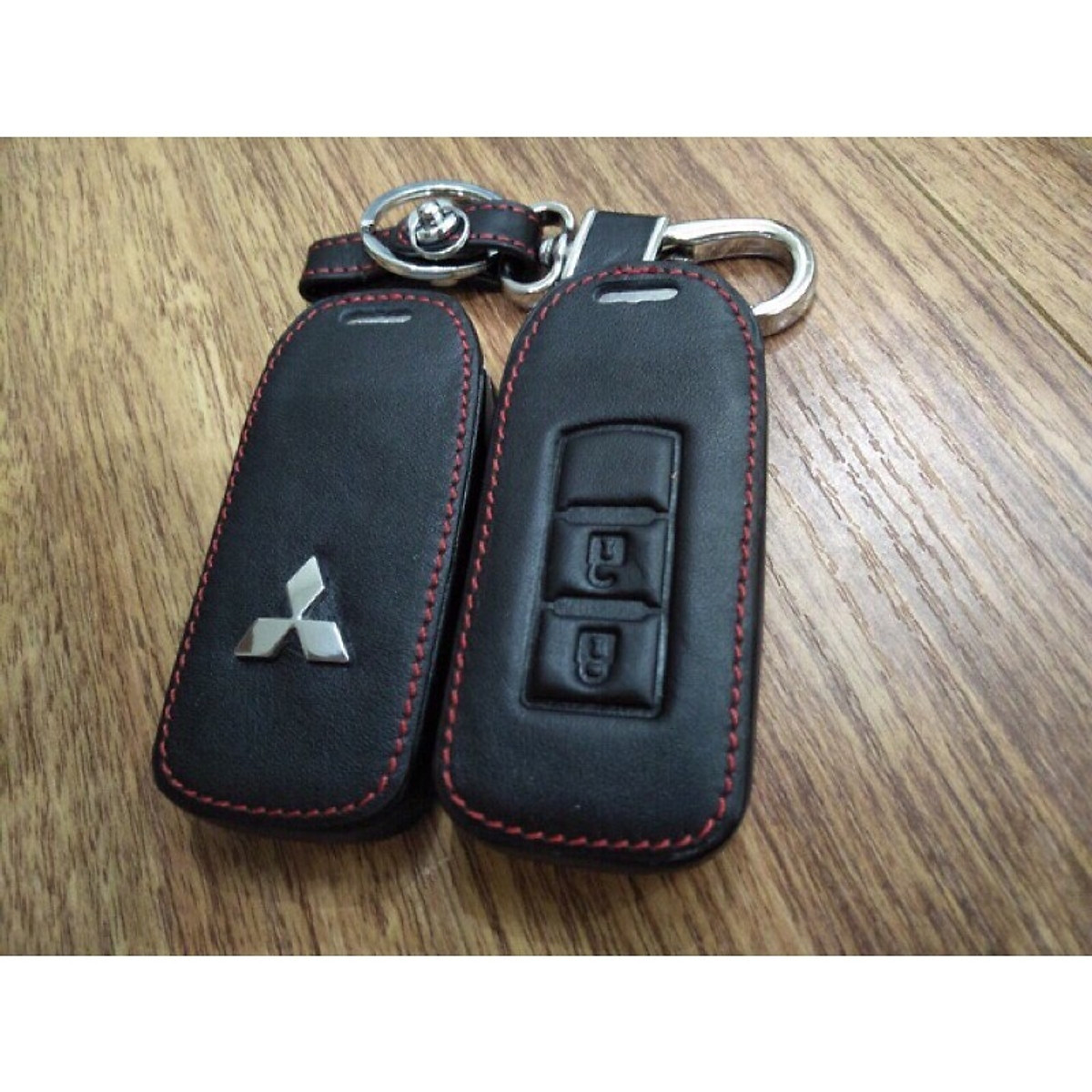 Bao da Chìa Khóa ô tô kèm móc khóa Xe Mitsubishi Outlander, Xe Xpander, Xe Attrage- Mẫu Chìa Thông Minh