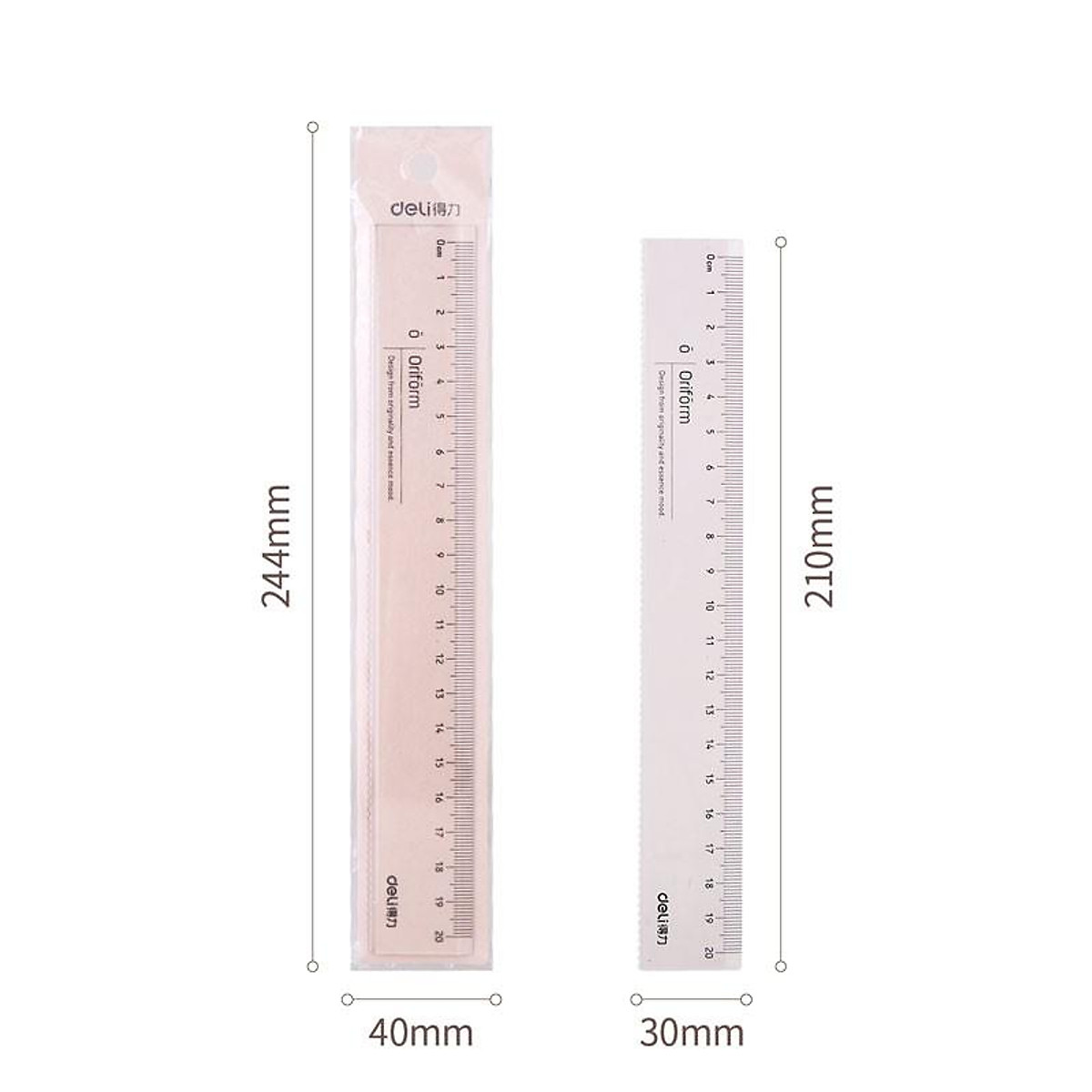 Thước kẻ 20cm cao cấp Oriform Deli - trong suốt 79752