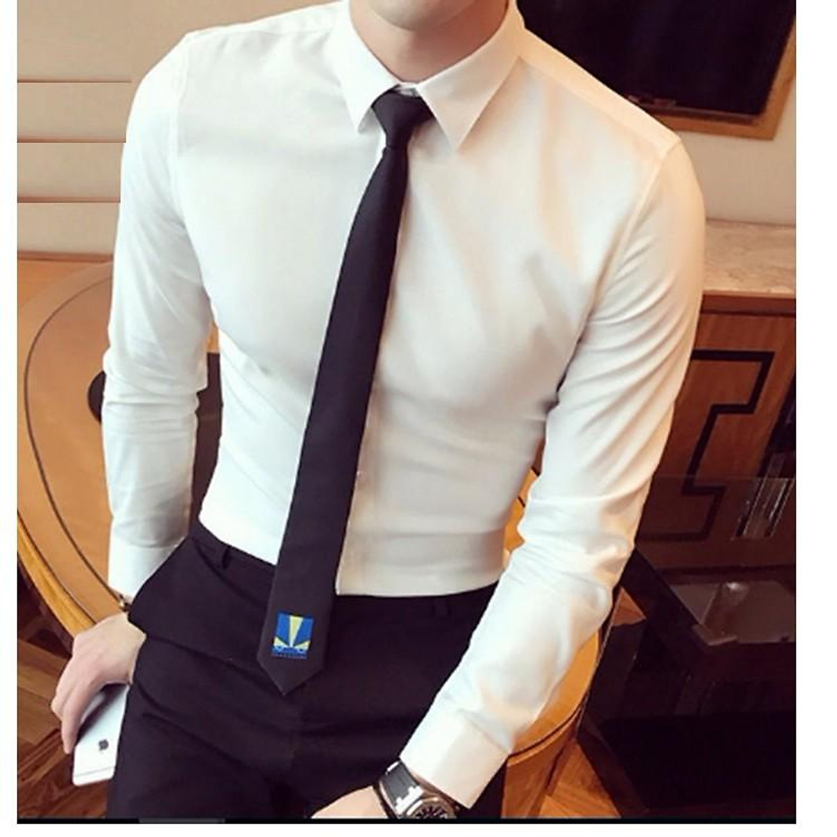 Áo sơ mi nam dài tay vải cotton mểm không nhăn - Áo sơ mi nam tay dài trơn Áo Sơ Mi Nam Dài Tay Vải Cotton Mểm Không Nhăn - Áo Sơ Mi Nam Tay Dài Trơn