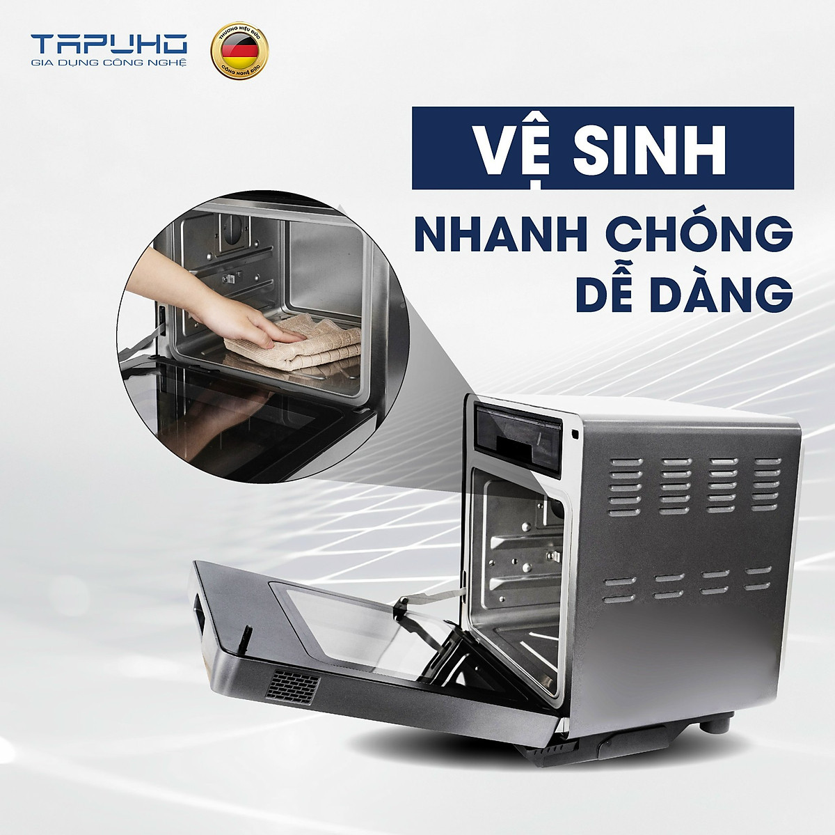 Nồi chiên hơi nước cao cấp TAPUHO TSF16 - Thương hiệu Đức - 2.800w - 16 lít - BH 2 năm