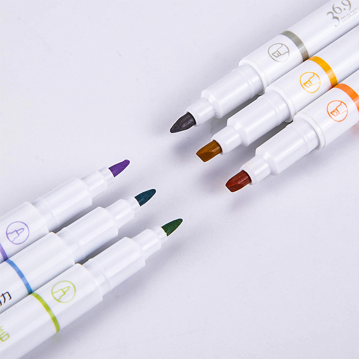 Set 6 Chiếc Bút Highlight Hai Đầu Bút Nhớ Dòng Đánh Dấu Dạ Quang Take Note Ghi Chú Deli - Nét Trơn Mượt, Màu Tươi Sáng - S606 S740