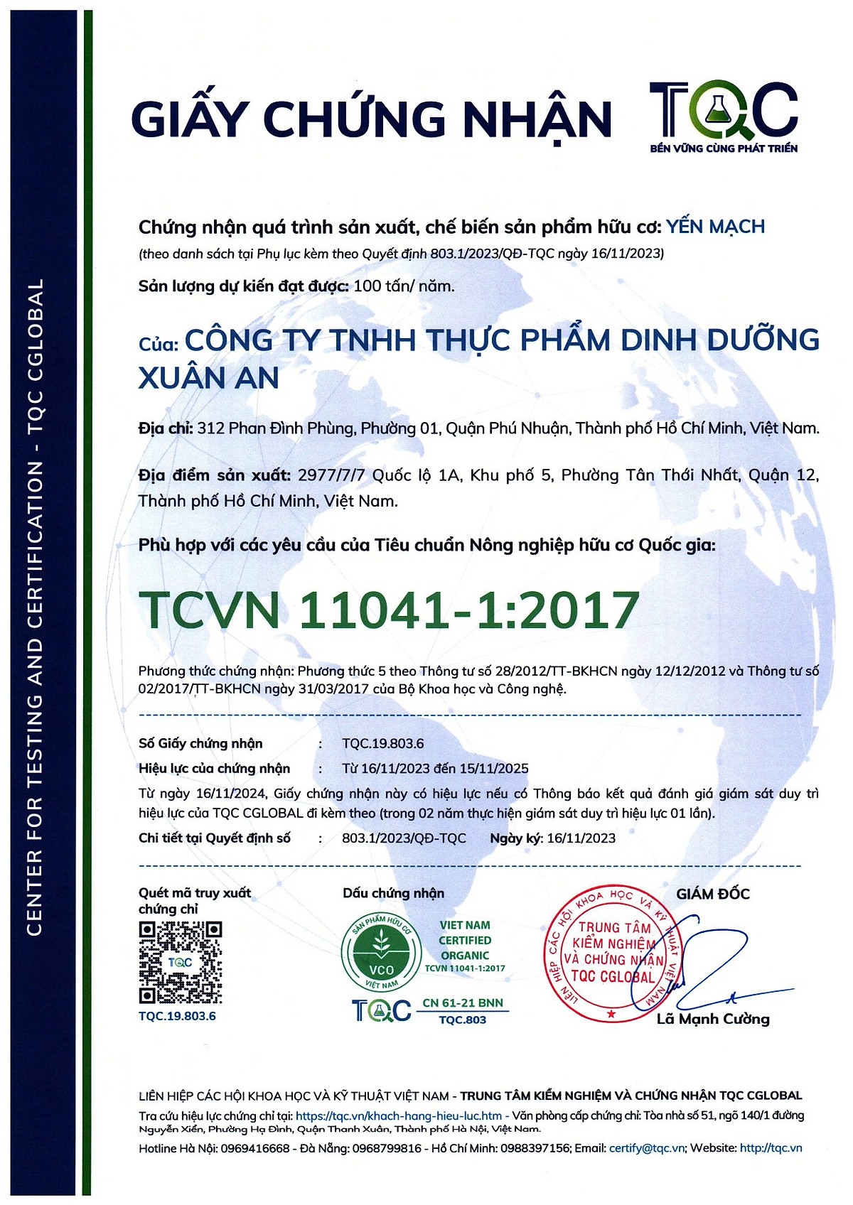 Yến Mạch Hữu Cơ Xuân An [ko đường] Túi 3Kg (Giảm 30%)