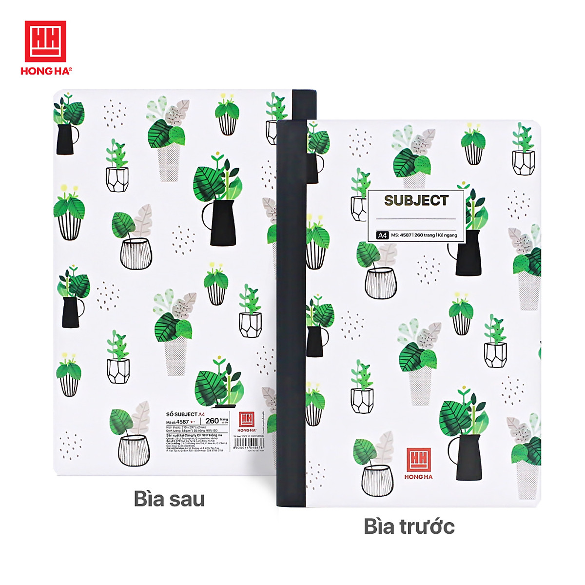 Sổ bìa bồi A4 260 trang Hồng Hà Subject - 4587