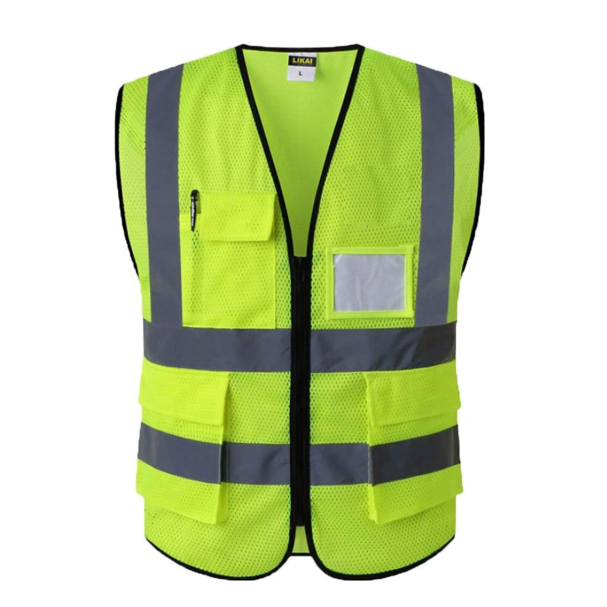 Lime HiVis Zippered Mesh Vest 581ETLM  Reflective Apparel Inc
