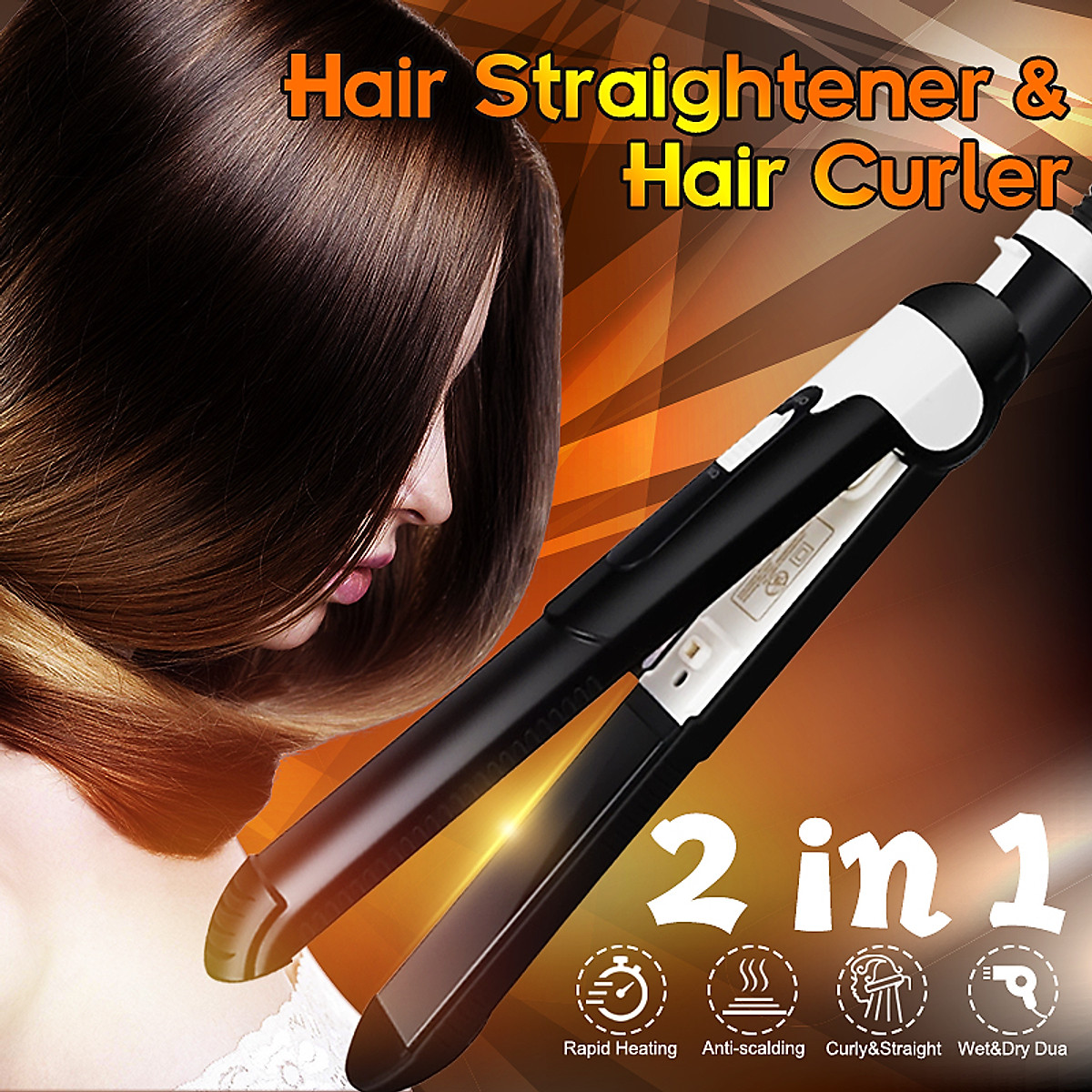 Mua 2 in 1 Hair Straightener Curler Styler Negative Ions Curling Iron Hair  Curlers