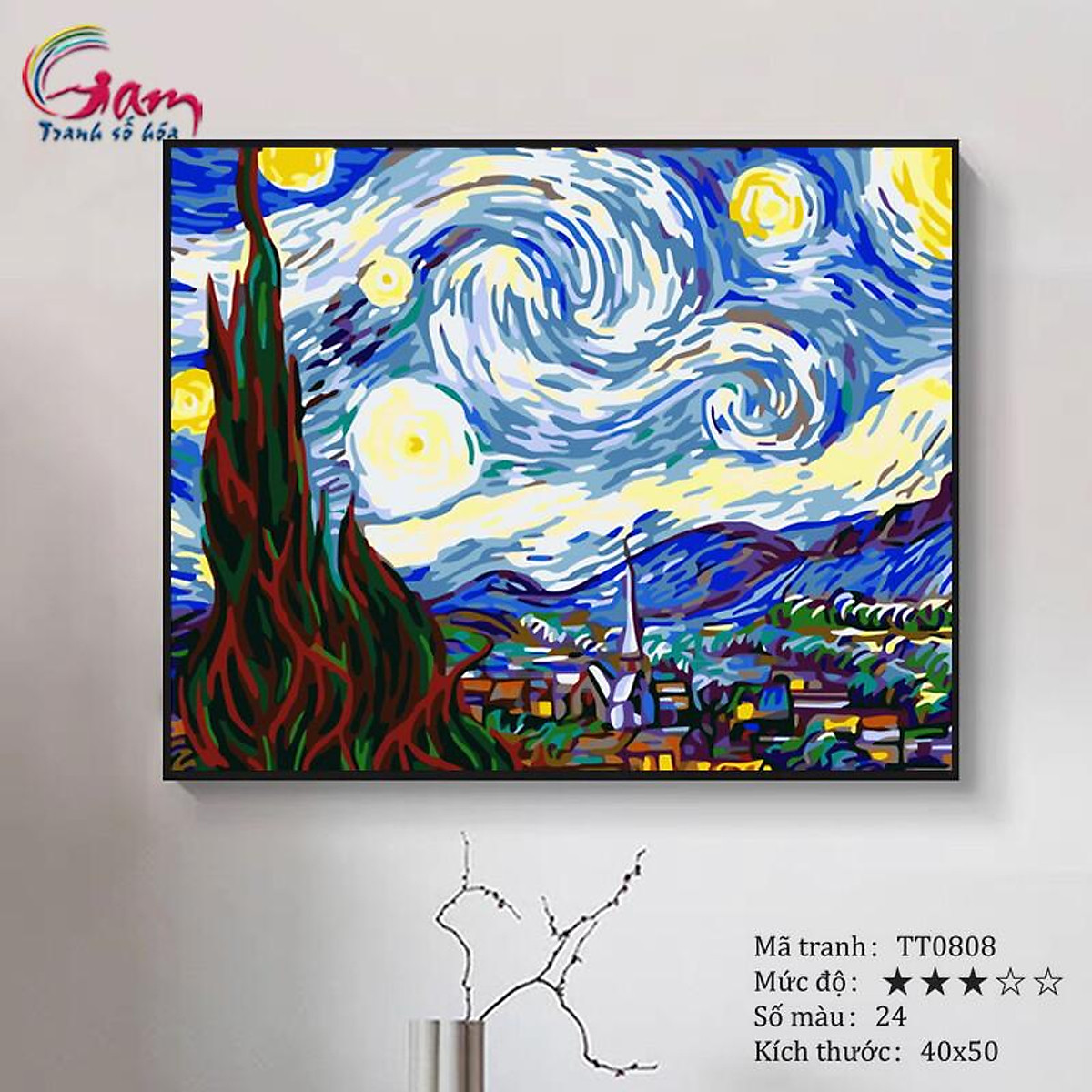 Tranh tự tô màu theo số sơn dầu số hóa size 50x65cm Inbox mã tranh   Lazadavn