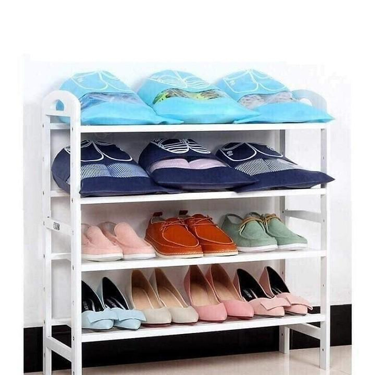 Túi đựng giày họa tiết chống thấm chống bụi bẩn loại có dây rút (43 x 32 cm)