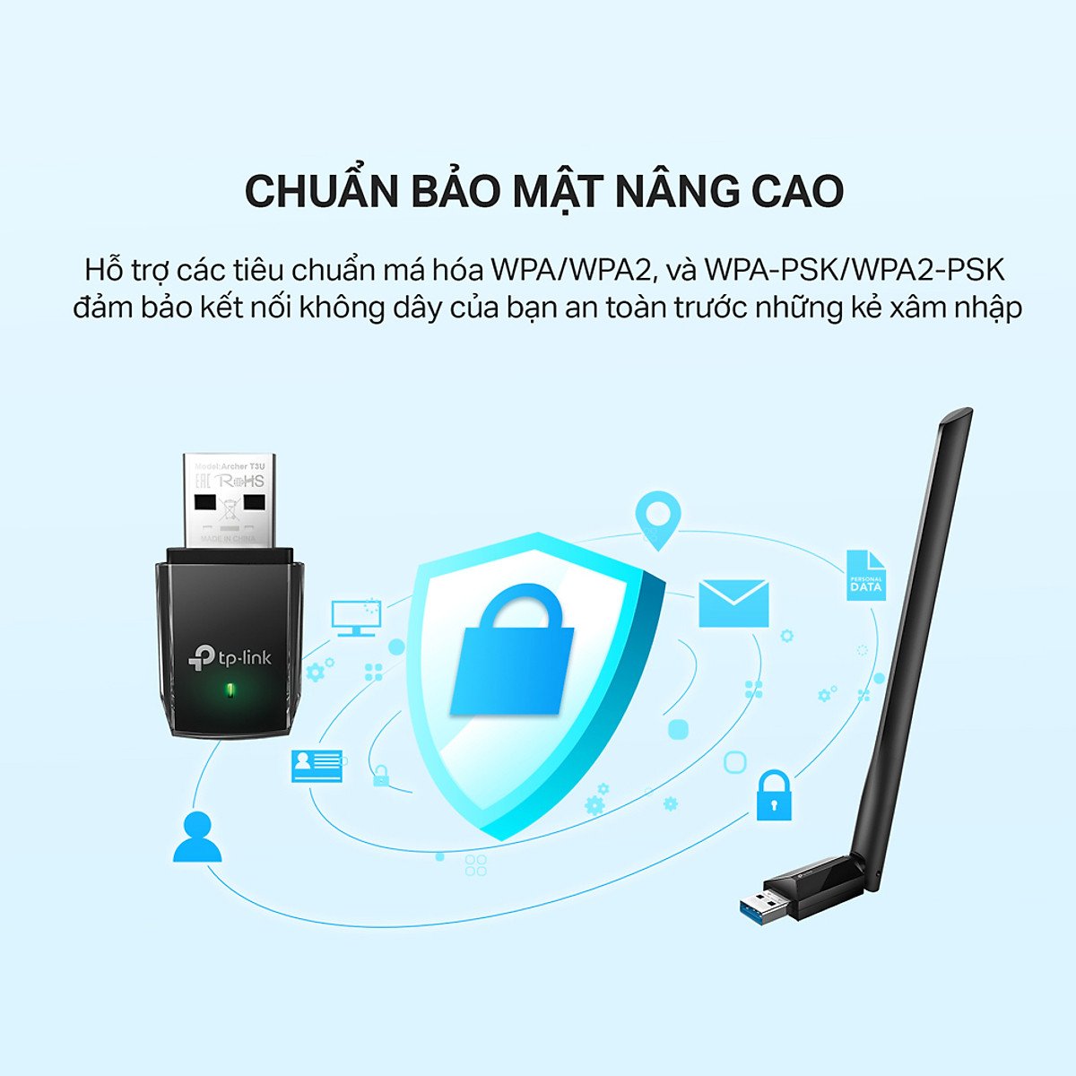 Bộ Thu Wifi TP-Link Archer T3U AC1300Mbps - Hàng Chính Hãng