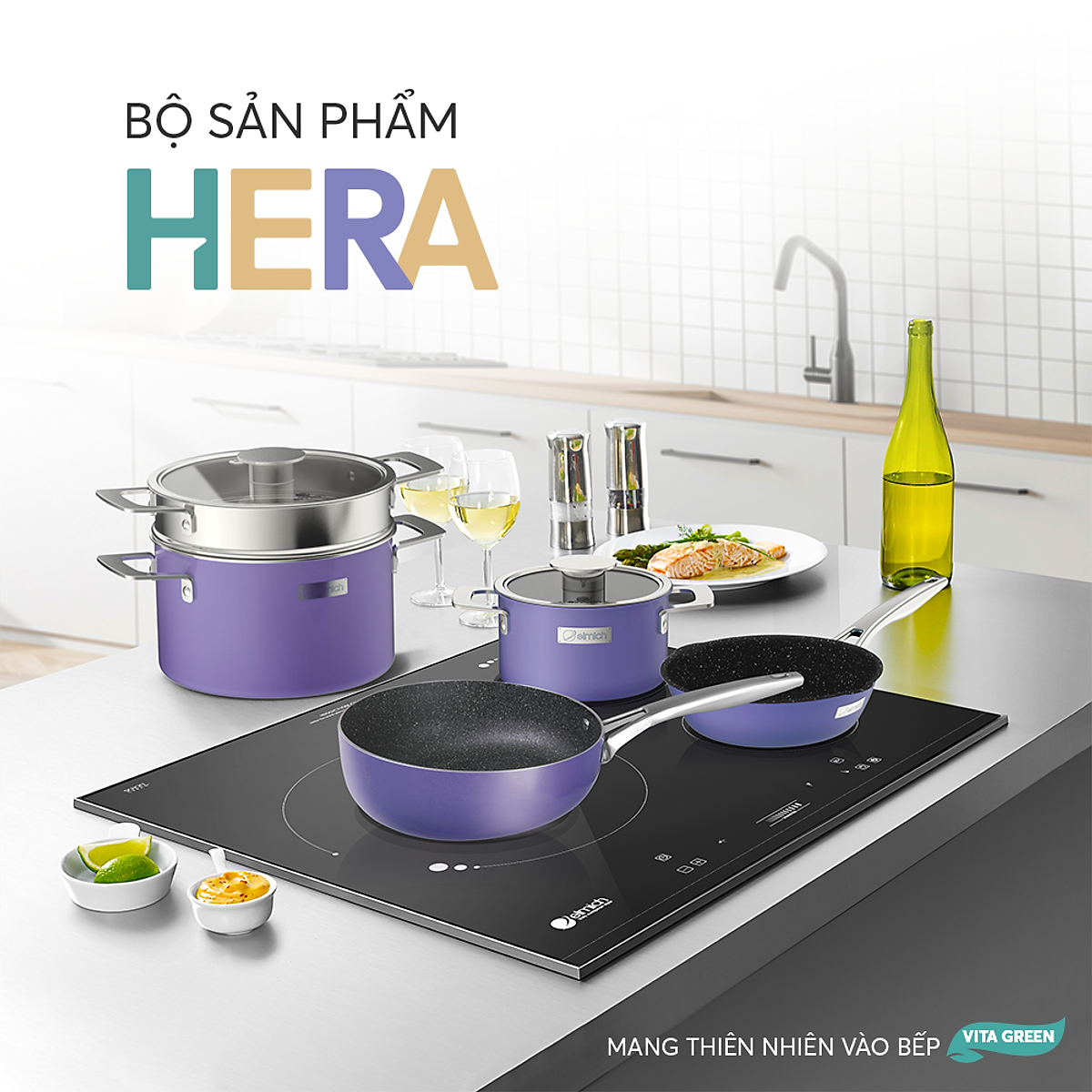 Chảo chống dính Full induction Elmich Hera