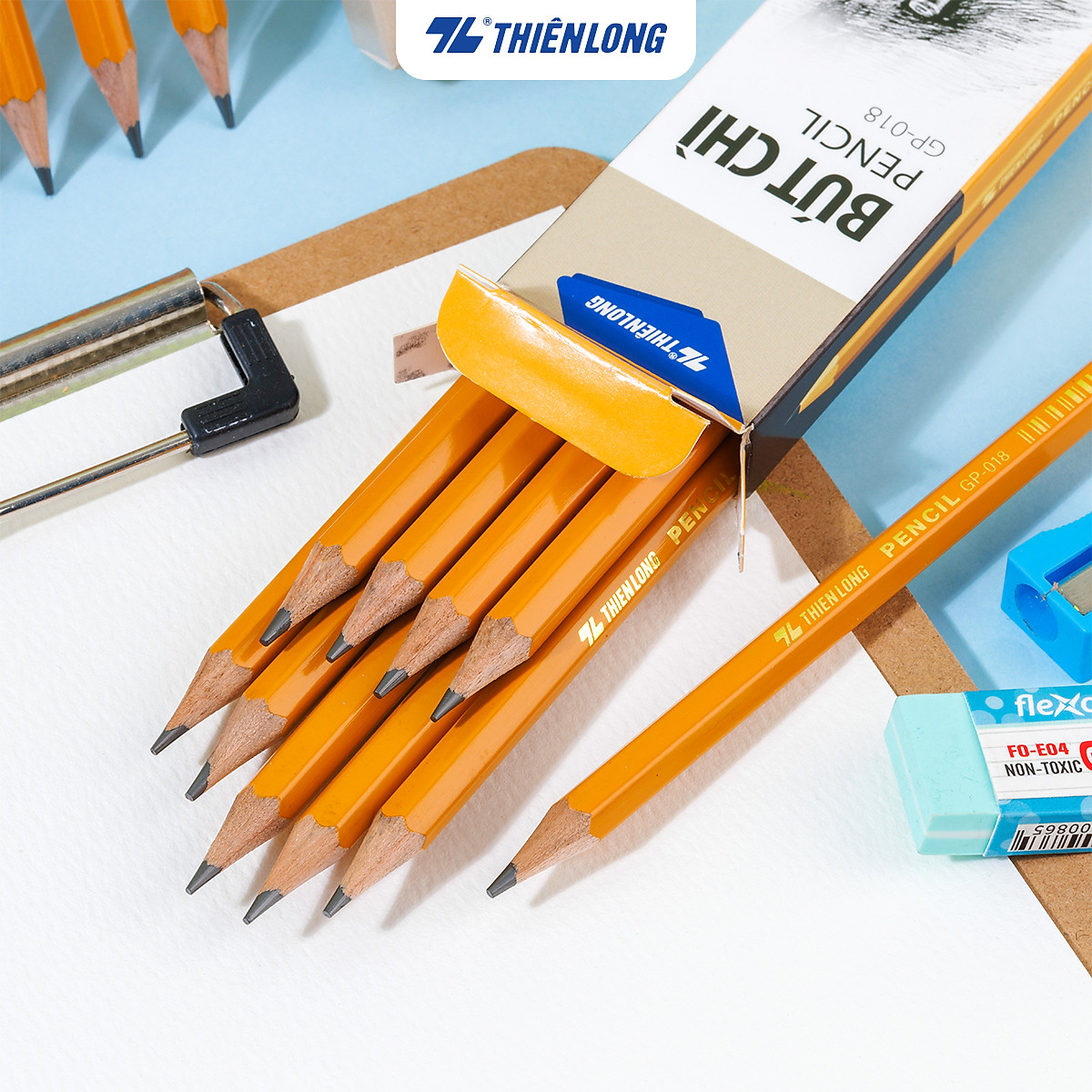 Bút chì gỗ Thiên Long GP-018 - Độ cứng 2B
