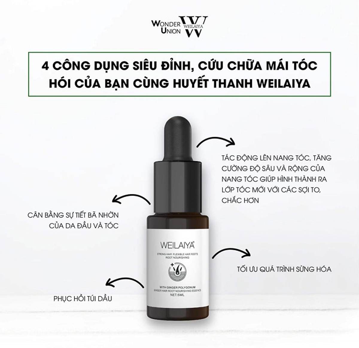 Huyết thanh mọc tóc Weilaiya - Serum kích mọc và làm dày tóc (1 lọ 5ml)