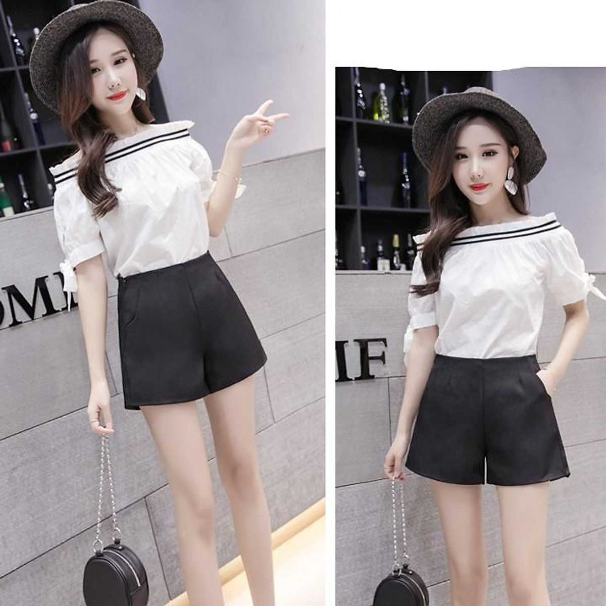 Quần short nữ lưng cao hàng nhập cao cấp (màu đen - kèm hình thật shop chụp)