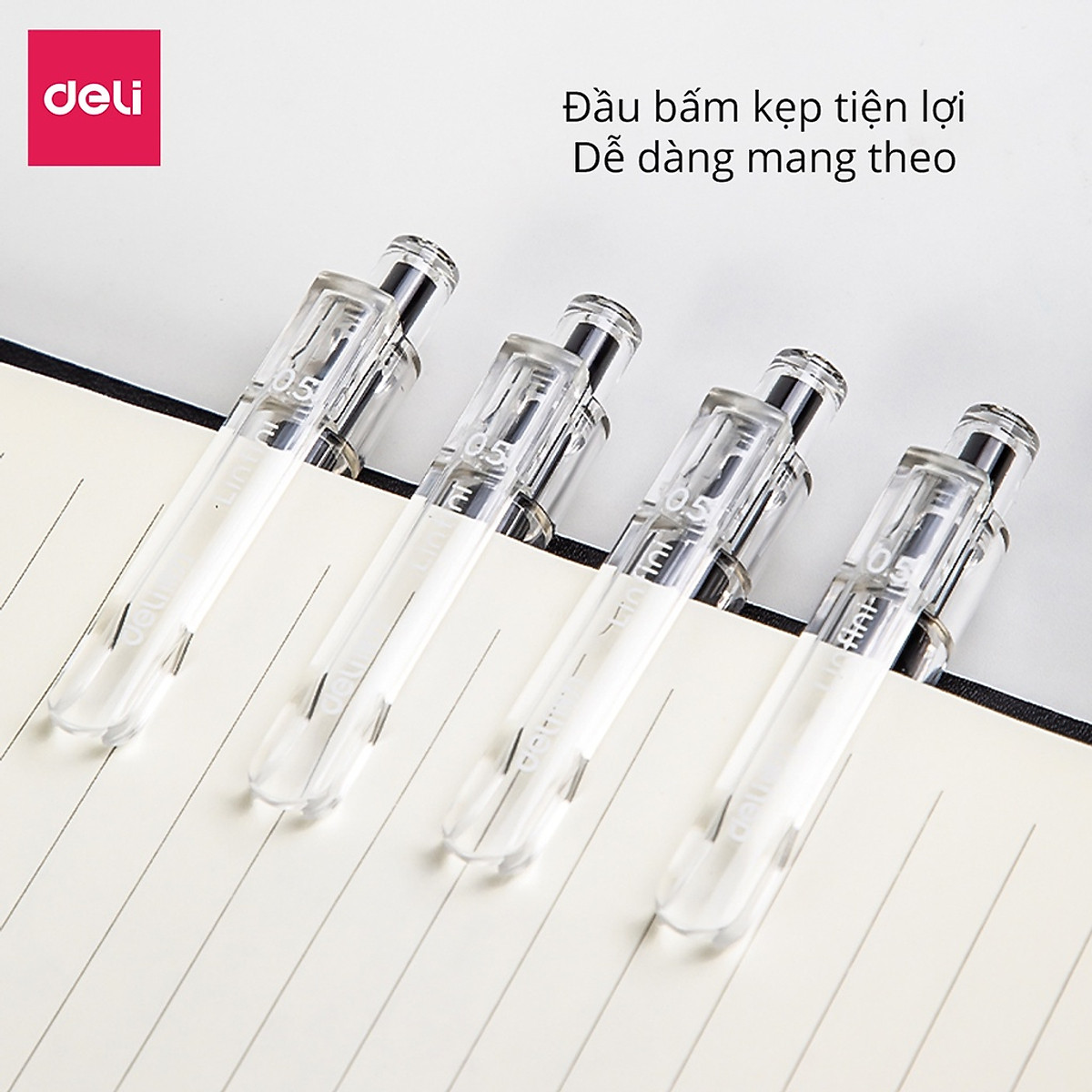 Hộp 5 Bút gel Deli A575 ngòi 0.5mm (viết lên tới 800m)