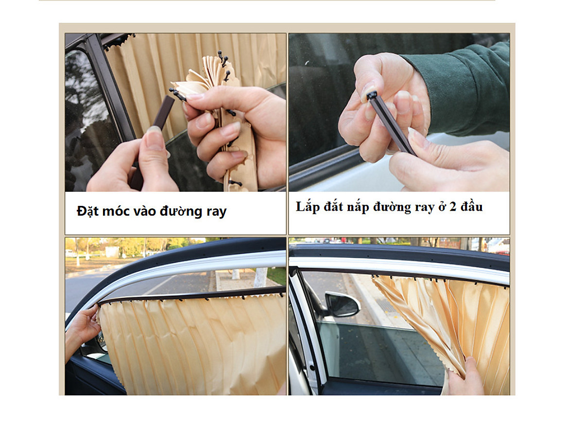 BỘ 4 RÈM VẢI CHE NẮNG CÁNH CỬA THÔNG MINH TRÊN XE HƠI TẶNG KÈM THẺ ĐỖ XE