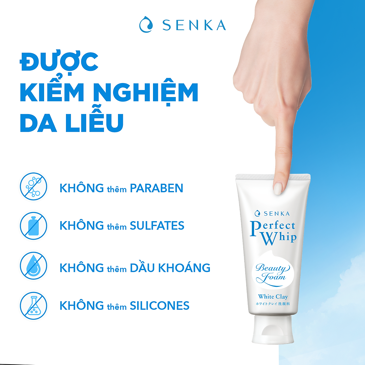 Sữa Rửa Mặt Tạo Bọt Chiết Xuất Đất Sét Trắng Senka Perfect White Clay New 14840 (120g)