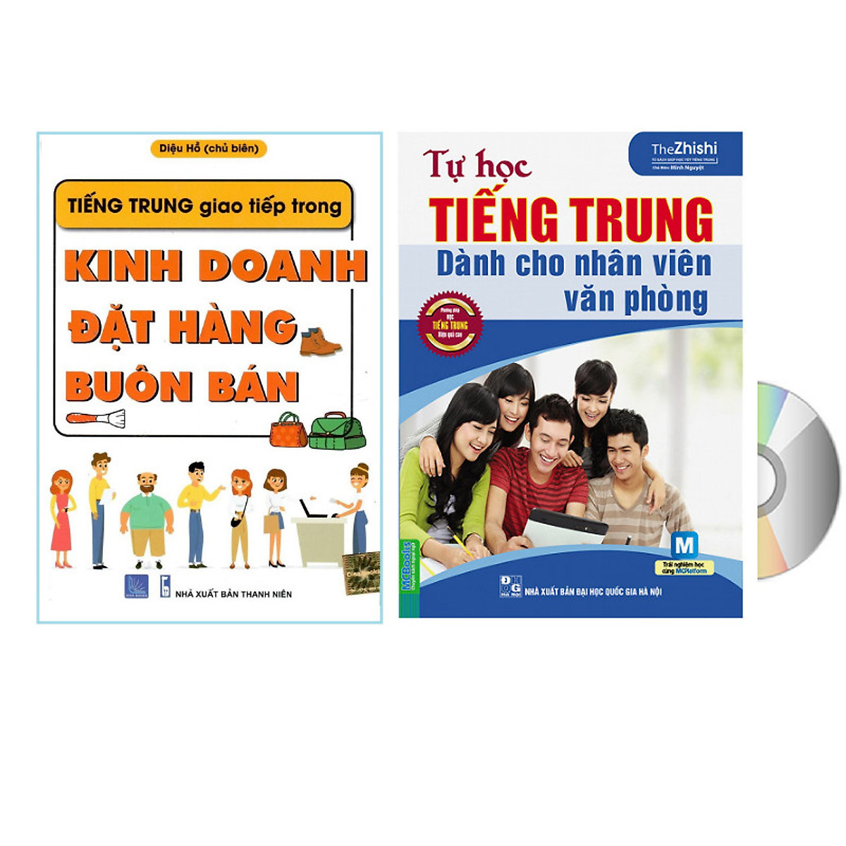 Sách-combo 2 sách Tiếng Trung giao tiếp trong Kinh doanh Đặt hàng Buôn Bán và Tự Học Tiếng Trung Dành Cho Nhân Viên Văn Phòng+DVD tài liệu