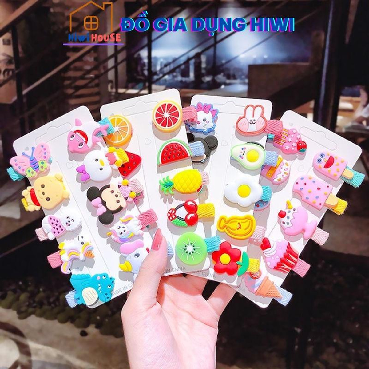 Set 10 kẹp tóc xinh xắn dễ thương phong cách Hàn Quốc cho bé gái