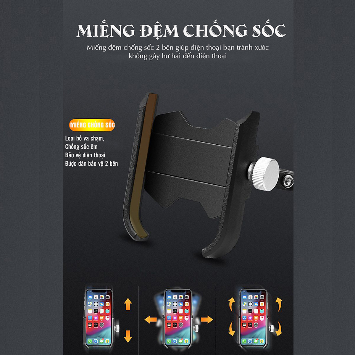 Giá Kẹp Đỡ Điện Thoại Cho Xe Đạp Địa Hình Leo Núi, Xe Đạp Thể Thao Hợp Kim Nhôm Cao Cấp Chống Rung, Chống Cướp Giật Điều Chỉnh Xoay Ngang Dọc 360 độ (Chốt kẹp chắc chắn, phù hợp với nhiều dòng xe) Mai Lee