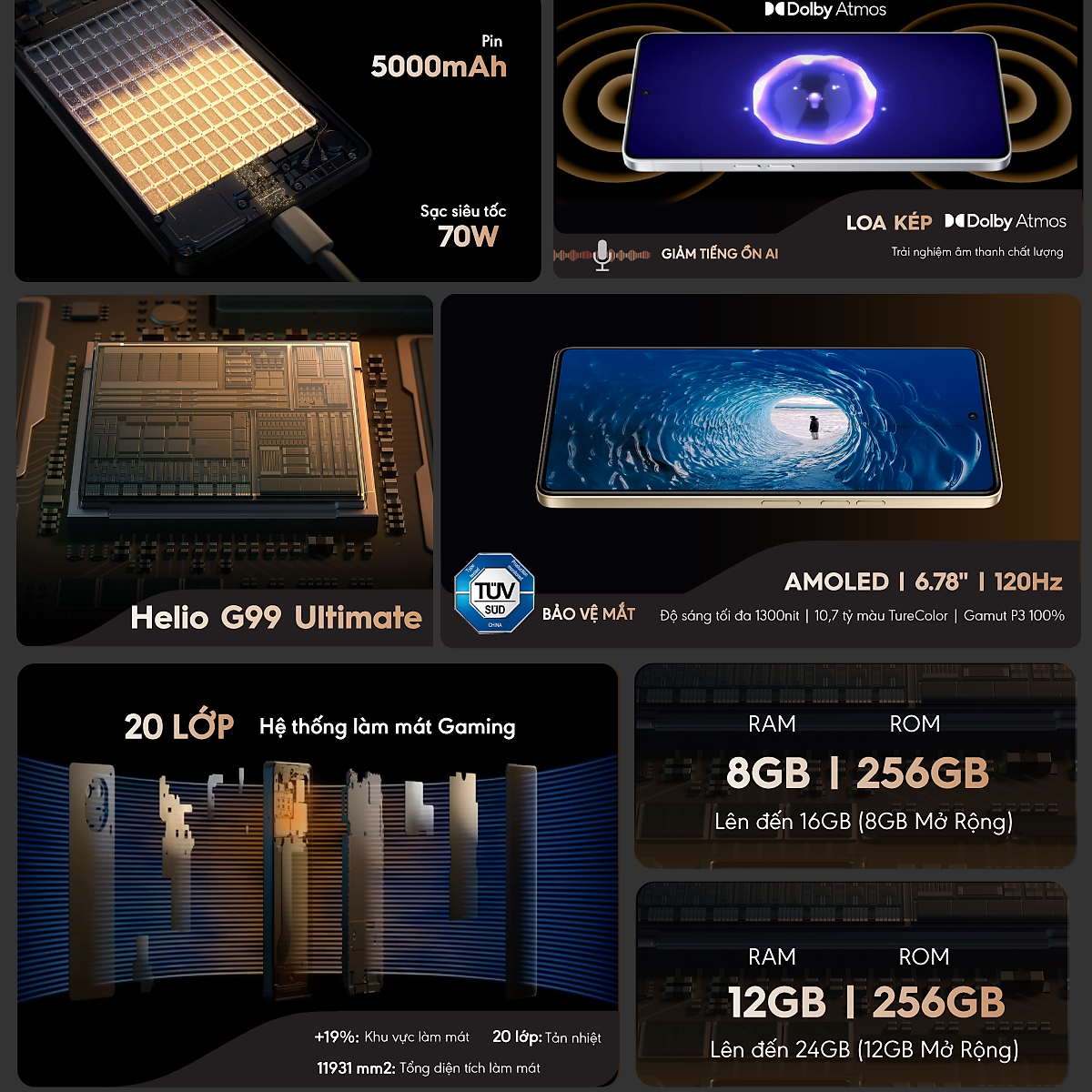 Điện thoại Tecno Camon 30 (8GB/256GB) - Hàng Chính Hãng