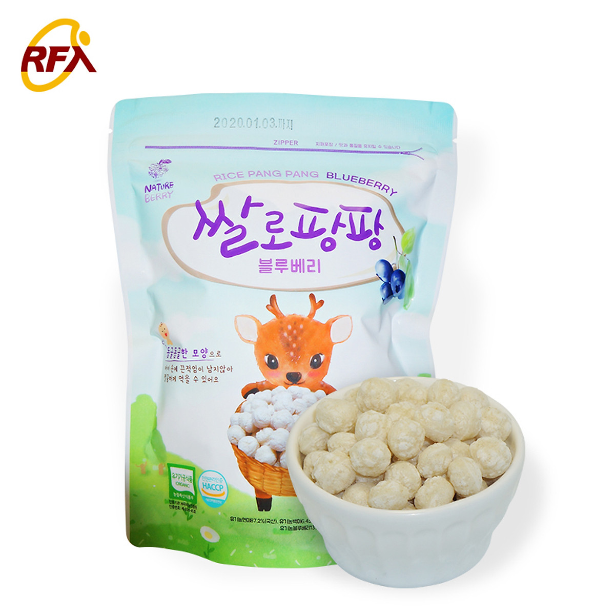 Bỏng gạo vị việt quất pang pang (Rice Pang Pang Blueberry)