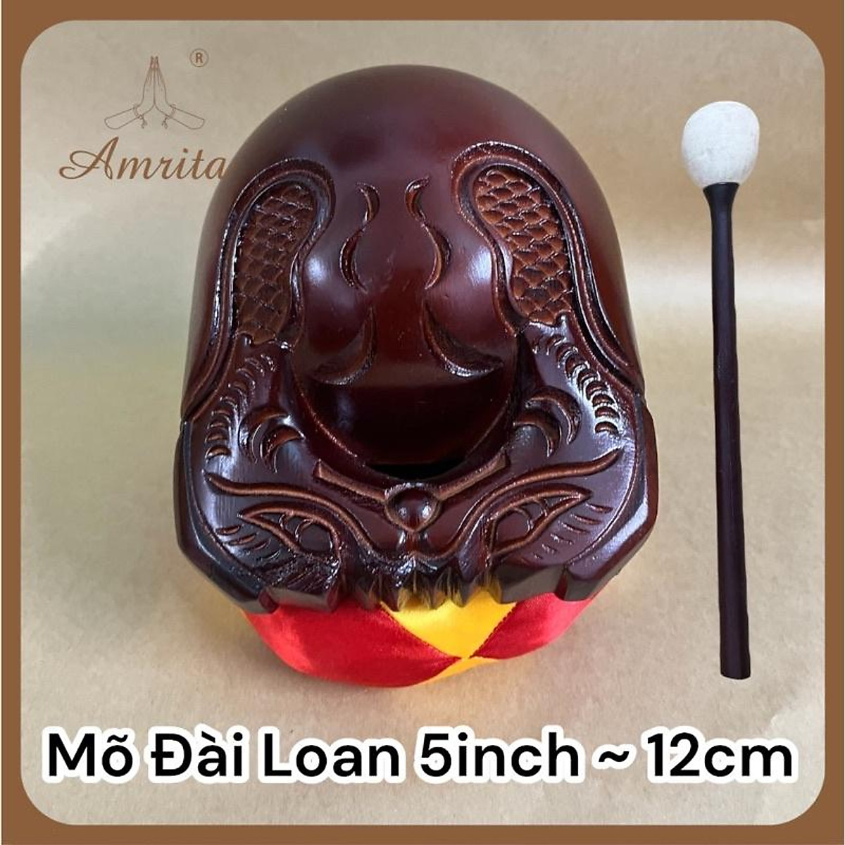 Chuông mõ Đài Loan 5inch - Đồ thờ cũng tụng kinh niệm phật bằng ...