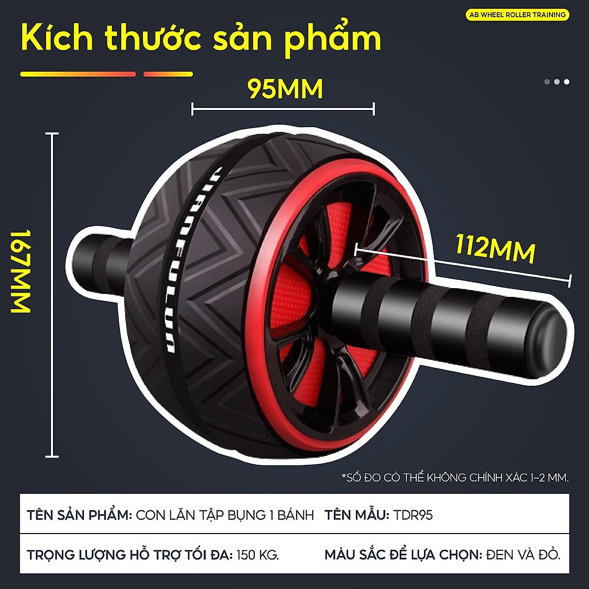 Con lăn tập cơ bụng TDR95 1 bánh - Con lănTDR100 2 bánh Perfect AB Carver Pro