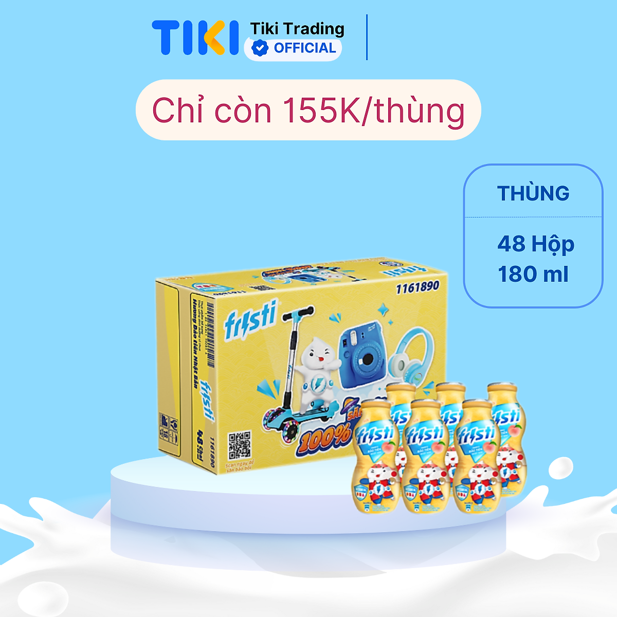 Thùng Fristi Hương Đào Tiên Nhật Bản 48x80ml