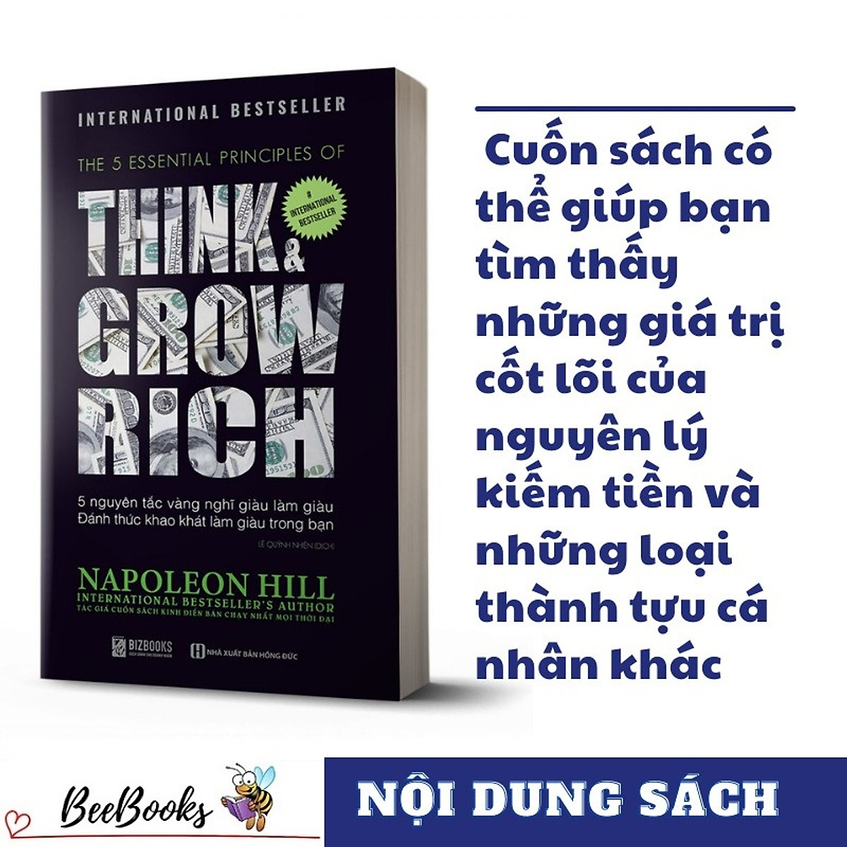 #1 BestSeller- Thinks & Grow Rick (Tặng Kèm BookMark)- 5 Nguyên tắc vàng nghĩ giàu làm giàu. Đánh thức khao khát làm giàu trong bạn