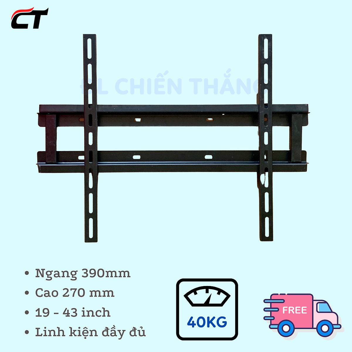 Mua Khung Treo Tivi 19 - 43 Inch áp tường Cảnh Phong cho tv LCD-LED-PLASMA  Cao Cấp - Hàng Chính Hãng tại Điện lạnh Chiến Thắng