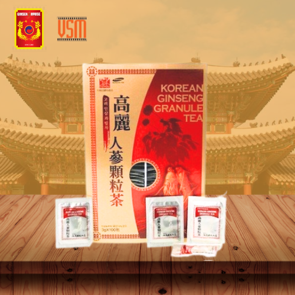 Trà Sâm Ginseng House Hàn Quốc Korean Ginseng Tea - Hộp 100